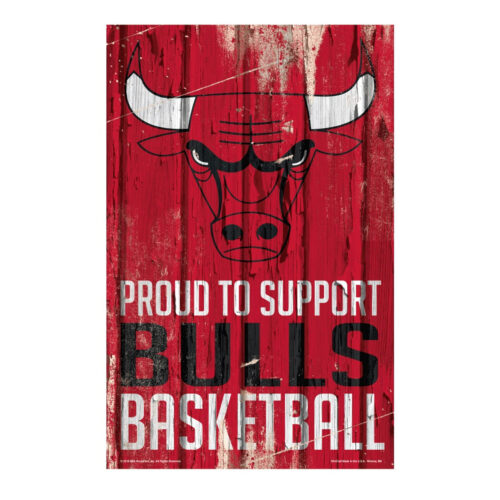 Chicago Bulls Sign 11×17 Wood Proud to Support Design