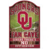 Oklahoma Sooners Sign 11×17 Wood Fan Cave Design