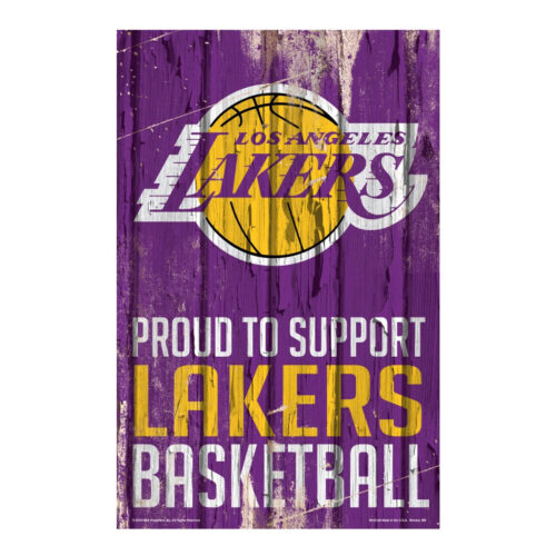 Los Angeles Lakers Sign 11×17 Wood Proud to Support Design