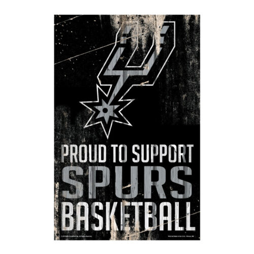 San Antonio Spurs Sign 11×17 Wood Proud to Support Design – Special Order