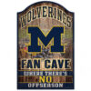 Michigan Wolverines Sign 11×17 Wood Fan Cave Design