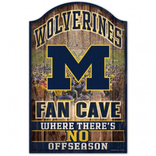 Michigan Wolverines Sign 11×17 Wood Fan Cave Design