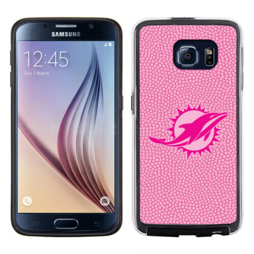 Miami Dolphins Pink NFL Football Pebble Grain Feel Samsung Galaxy S6 Case –