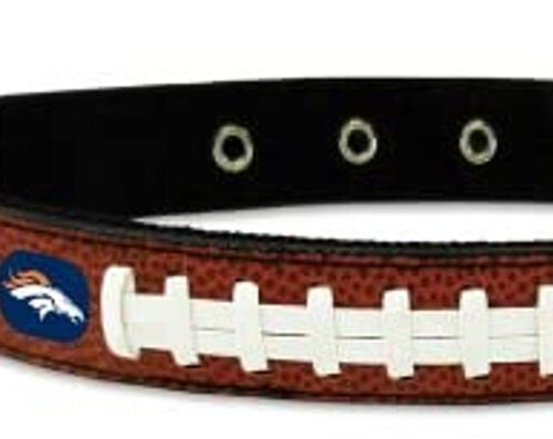 Denver Broncos Pet Collar Leather Classic Football Size Large Super Bowl 50 Champ