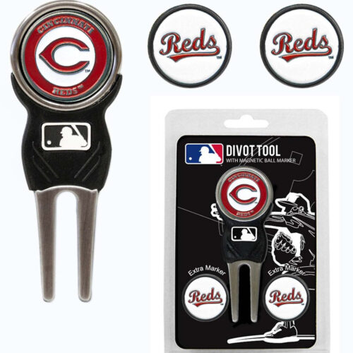 Cincinnati Reds Golf Divot Tool with 3 Markers