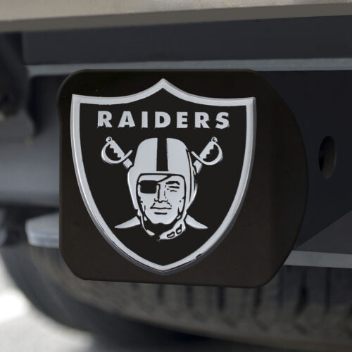 Las Vegas Raiders Hitch Cover Chrome Emblem on Black – Special Order