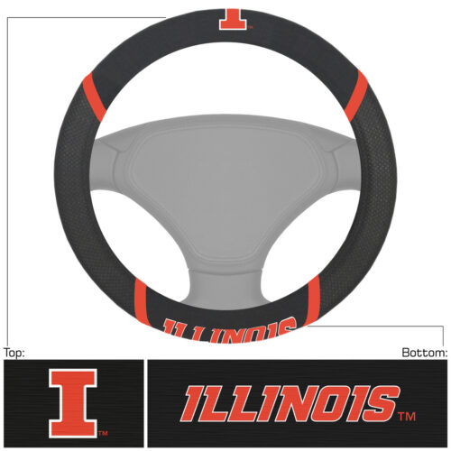 Illinois Fighting Illini Steering Wheel Cover Mesh/Stitched