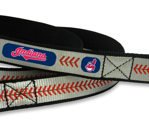 Cleveland Indians Pet Leash Reflective Baseball Size Small CO