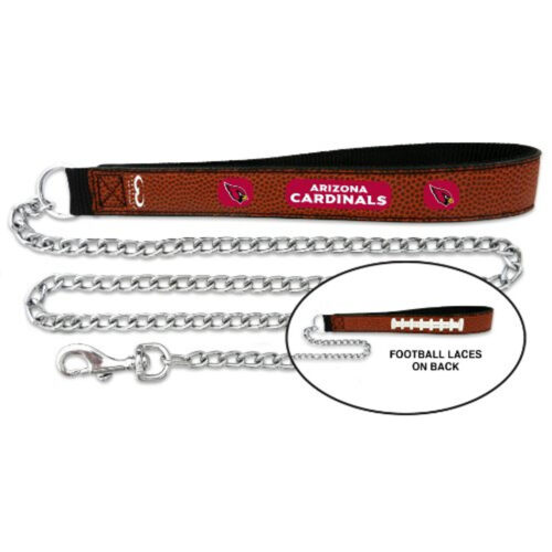 Arizona Cardinals Pet Leash Leather Chain Football Size Large CO