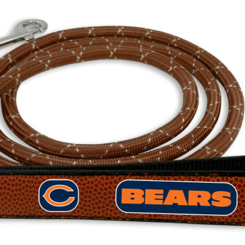 Chicago Bears Pet Leash Football Leather Chain Size Medium