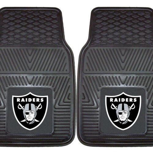 Las Vegas Raiders Car Mats Heavy Duty 2 Piece Vinyl