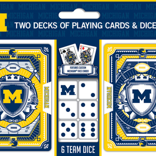 Michigan Wolverines Playing Cards and Dice Set