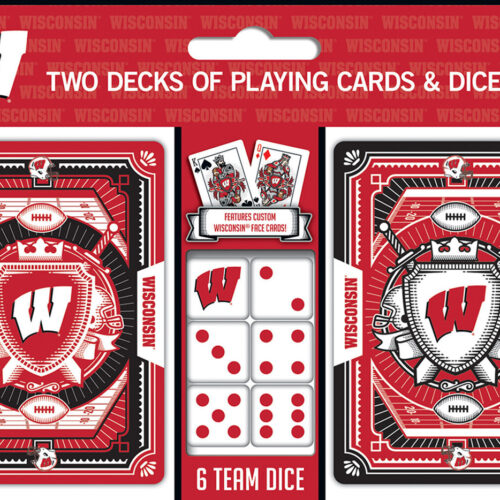 Wisconsin Badgers Playing Cards and Dice Set