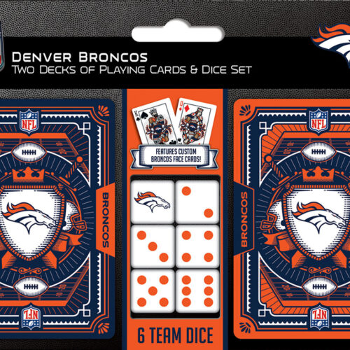 Denver Broncos Playing Cards and Dice Set