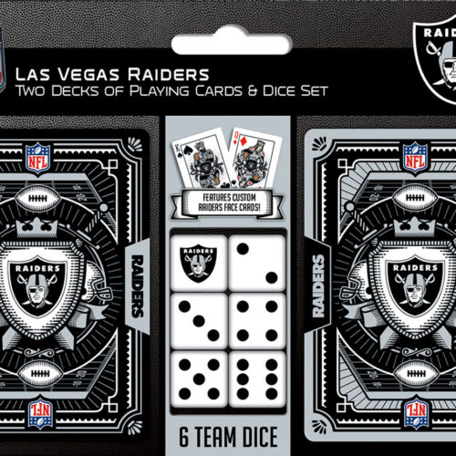 Las Vegas Raiders Playing Cards and Dice Set