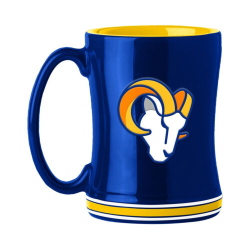 Los Angeles Rams Coffee Mug 14oz Sculpted Relief Team Color