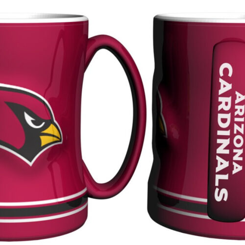 Arizona Cardinals Coffee Mug 14oz Sculpted Relief Team Color