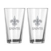 New Orleans Saints Glass Pint Frost Design 2 Piece Set