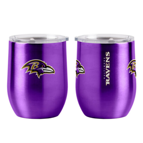 Baltimore Ravens Travel Tumbler 16oz Stainless Steel Curved