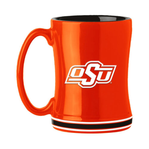 Oklahoma State Cowboys Coffee Mug 14oz Sculpted Relief Team Color