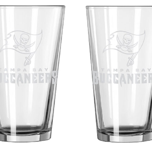 Tampa Bay Buccaneers Glass Pint Frost Design 2 Piece Set