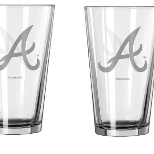 Atlanta Braves Glass Pint Frost Design 2 Piece Set