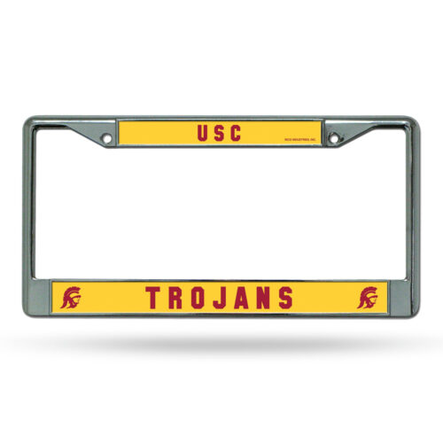 USC Trojans License Plate Frame Chrome Printed Insert