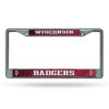 Wisconsin Badgers License Plate Frame Chrome Printed Insert