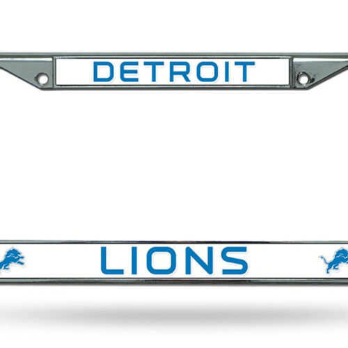 Detroit Lions License Plate Frame Chrome