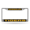 Missouri Tigers License Plate Frame Laser Cut Chrome Alternate Design