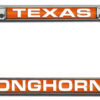 Texas Longhorns License Plate Frame Laser Cut Chrome