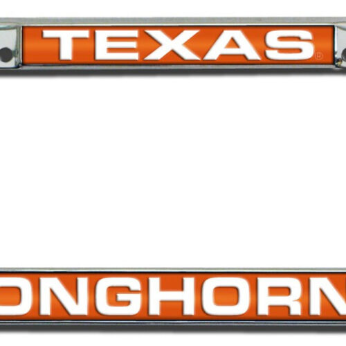 Texas Longhorns License Plate Frame Laser Cut Chrome