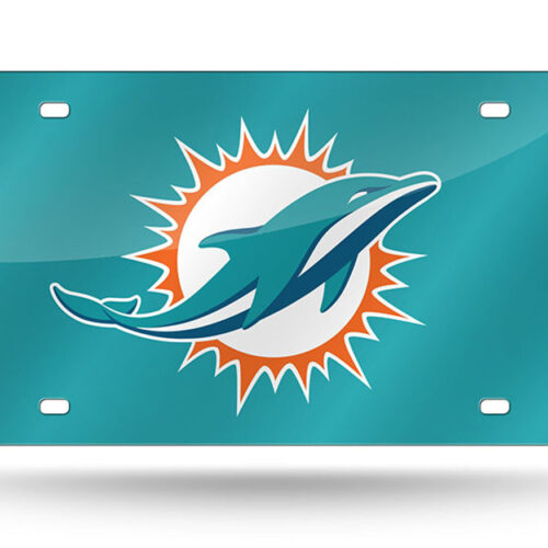 Miami Dolphins License Plate Laser Cut Light Teal