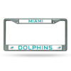 Miami Dolphins License Plate Frame Chrome