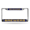 Milwaukee Brewers License Plate Frame Laser Cut Chrome Alternate Design Special Order