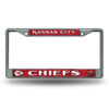 Kansas City Chiefs License Plate Frame Chrome Printed Insert