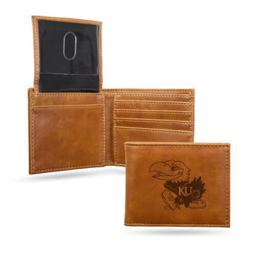 Kansas Jayhawks Wallet Billfold Laser Engraved