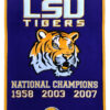 LSU Tigers Banner 24×36 Wool Dynasty 2007 Champ