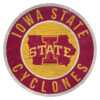 Iowa State Cyclones Sign Wood 12 Inch Round State Design