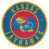 Kansas Jayhawks Sign Wood 12 Inch Round State Design – Special Order