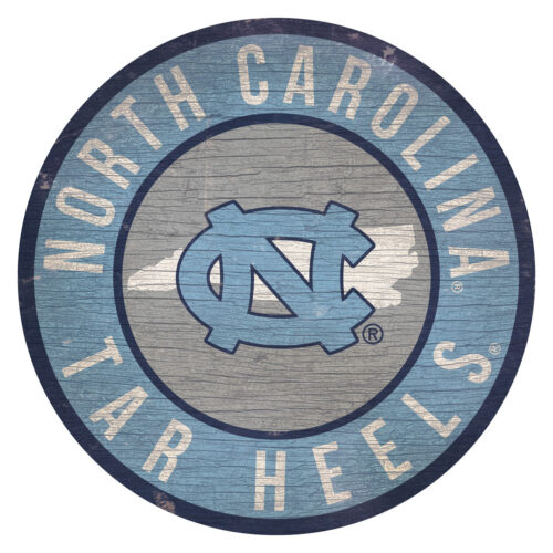 North Carolina Tar Heels Sign Wood 12 Inch Round State Design – Special Order