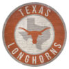 Texas Longhorns Sign Wood 12 Inch Round State Design