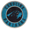 Carolina Panthers Sign Wood 12 Inch Round State Design