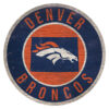 Denver Broncos Sign Wood 12 Inch Round State Design