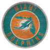 Miami Dolphins Sign Wood 12 Inch Round State Design