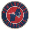 New England Patriots Sign Wood 12 Inch Round State Design