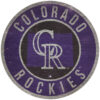 Colorado Rockies Sign Wood 12 Inch Round State Design Special Order