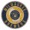 Milwaukee Brewers Sign Wood 12 Inch Round State Design