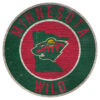 Minnesota Wild Sign Wood 12 Inch Round State Design