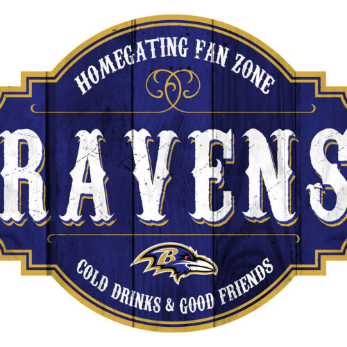 Baltimore Ravens Sign Wood 12 Inch Homegating Tavern